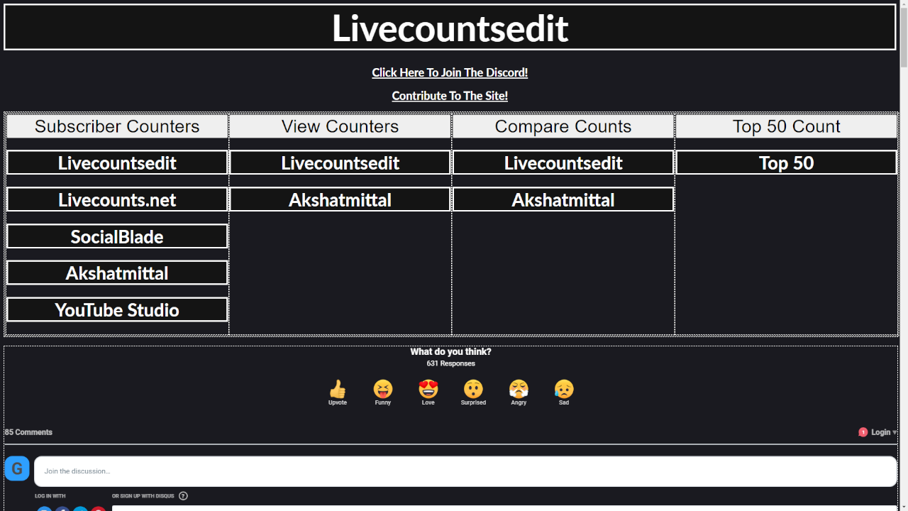 You Can View Live Counts Using A website called livecounts.io